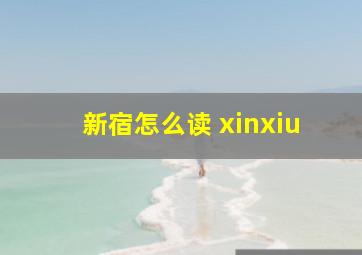 新宿怎么读 xinxiu